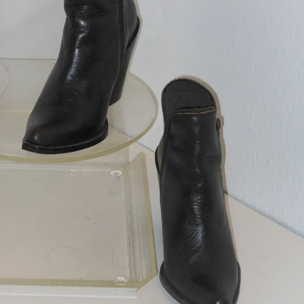 JEFFREY CAMPBELL BROWN POINTED TOE LEATHER ANKLE BOOTS SIZE (37) OR US SIZE 6.5 - Picture 4 of 9